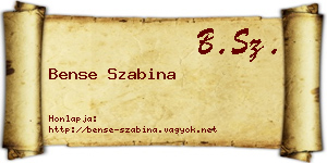 Bense Szabina névjegykártya