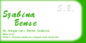 szabina bense business card